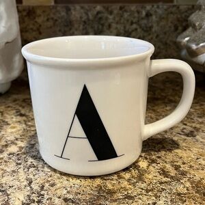 Pottery Barn Letter “A” Coffee Mug Tea Cup 16 oz.